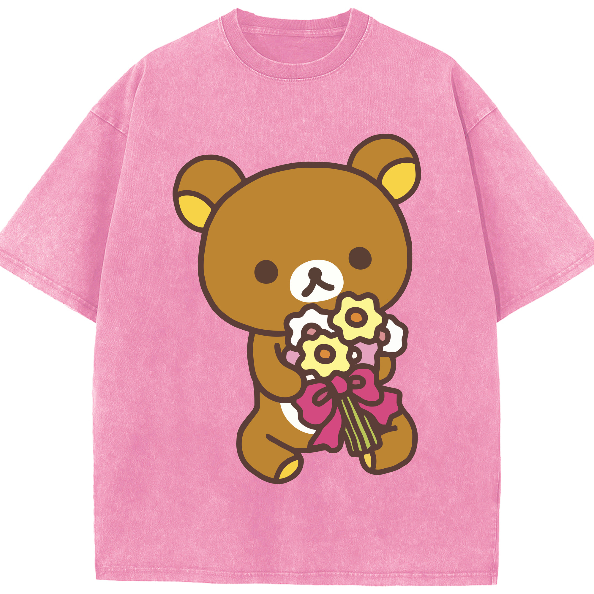 （画像用） リラックマ リラックマ キイロイトリ Rilakkuma Korilakkuma Kiiroitori 綿100% ヴィンテージ風 半袖Tシャツ（フロントプリント）